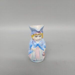 VINTAGE 1920's-30's TRICO NAGOYA JAPAN HAND PAINTED LADY HANDLE VASE 3" TALL